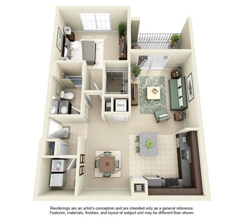 Sydney 1x1 floor plan